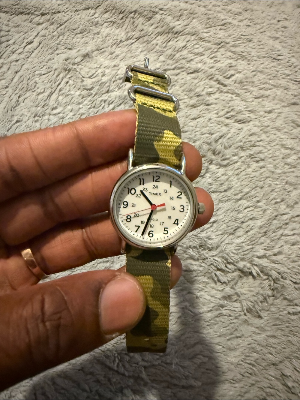 Timex Weekender - White Dial/Camo Fabric Strap 31mm